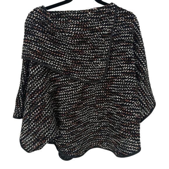 Joseph Ribkoff Black Brown Knit Poncho Sweater Short Sleeve Winter Cocktail 8 - Picture 1 of 7